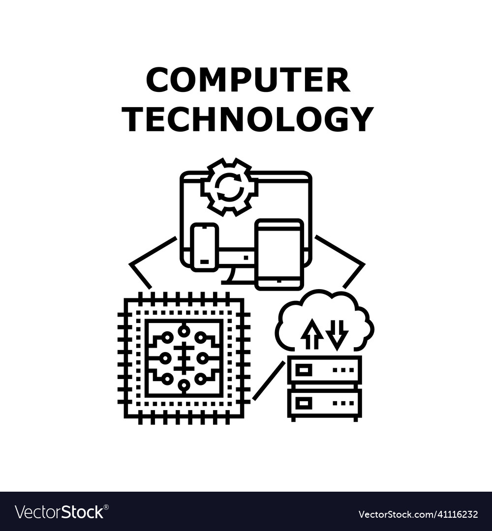 Computer technology icon Royalty Free Vector Image