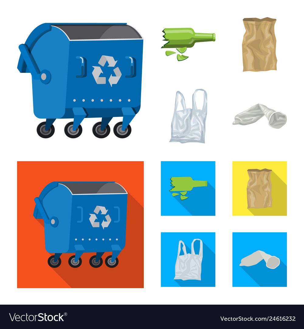 Design of dump and sort sign set vector image Design of dump and sort sign set