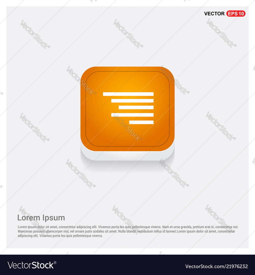 Document align icon orange abstract web button
