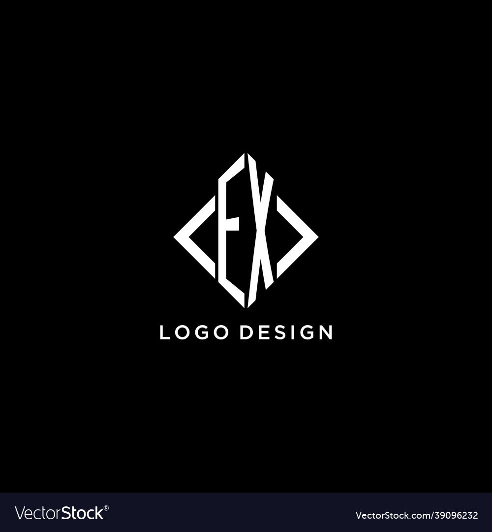 Ex initial monogram with rhombus shape logo design