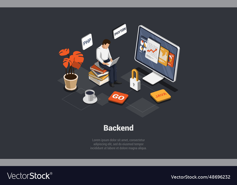 Front Back Ende der Entwicklung responsive web vector image Front Back Ende der Entwicklung responsive web
