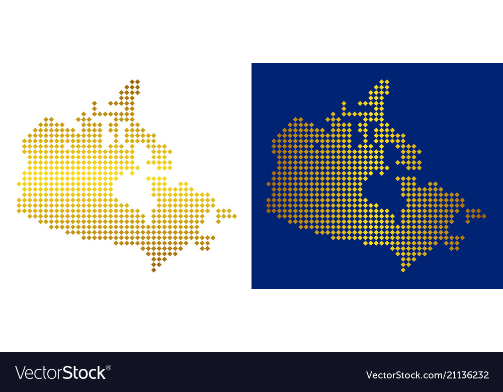 Golden abstract canada map