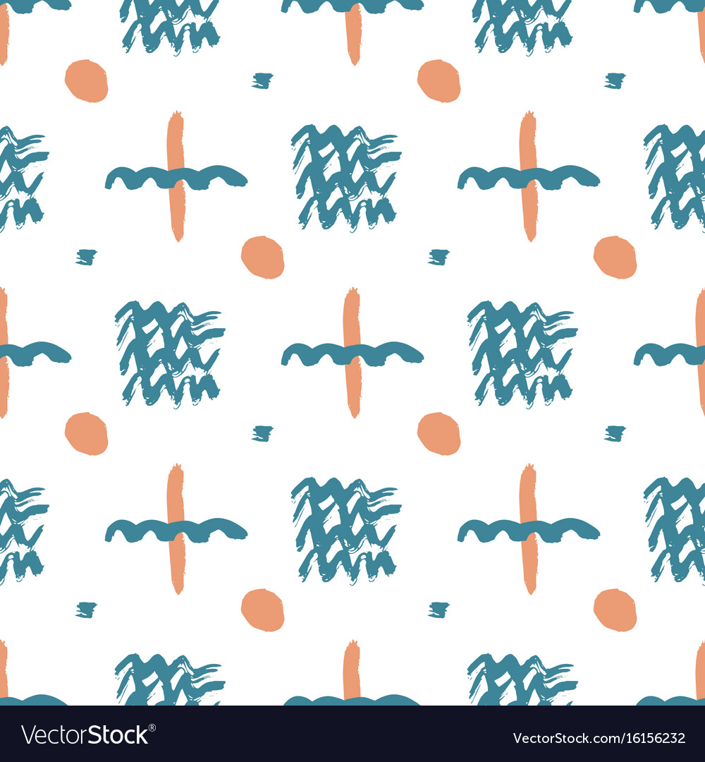 Hand drawn pattern with simple ink elements