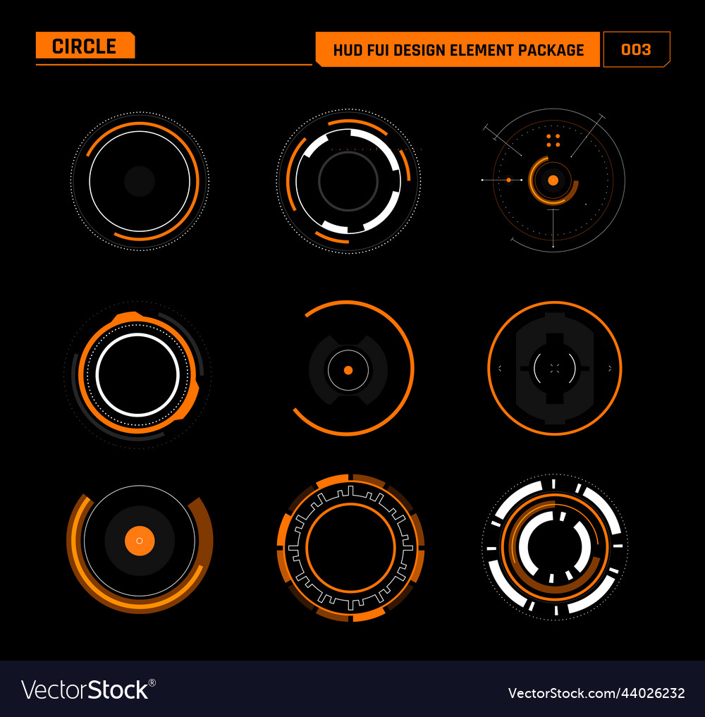 Hud fui design element circle 003 vector image Hud fui design element circle 003
