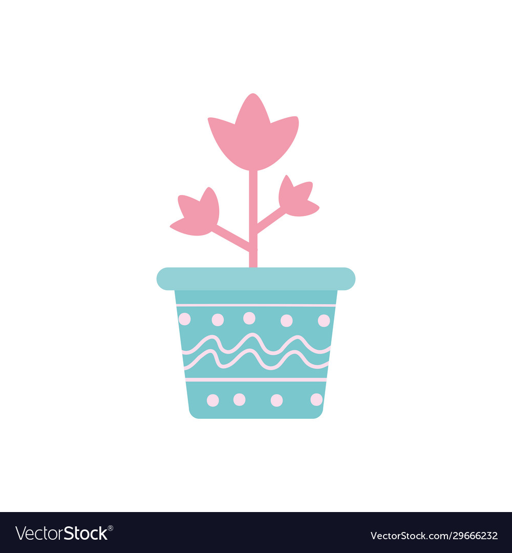 Isolated flower inside pot block gradient style