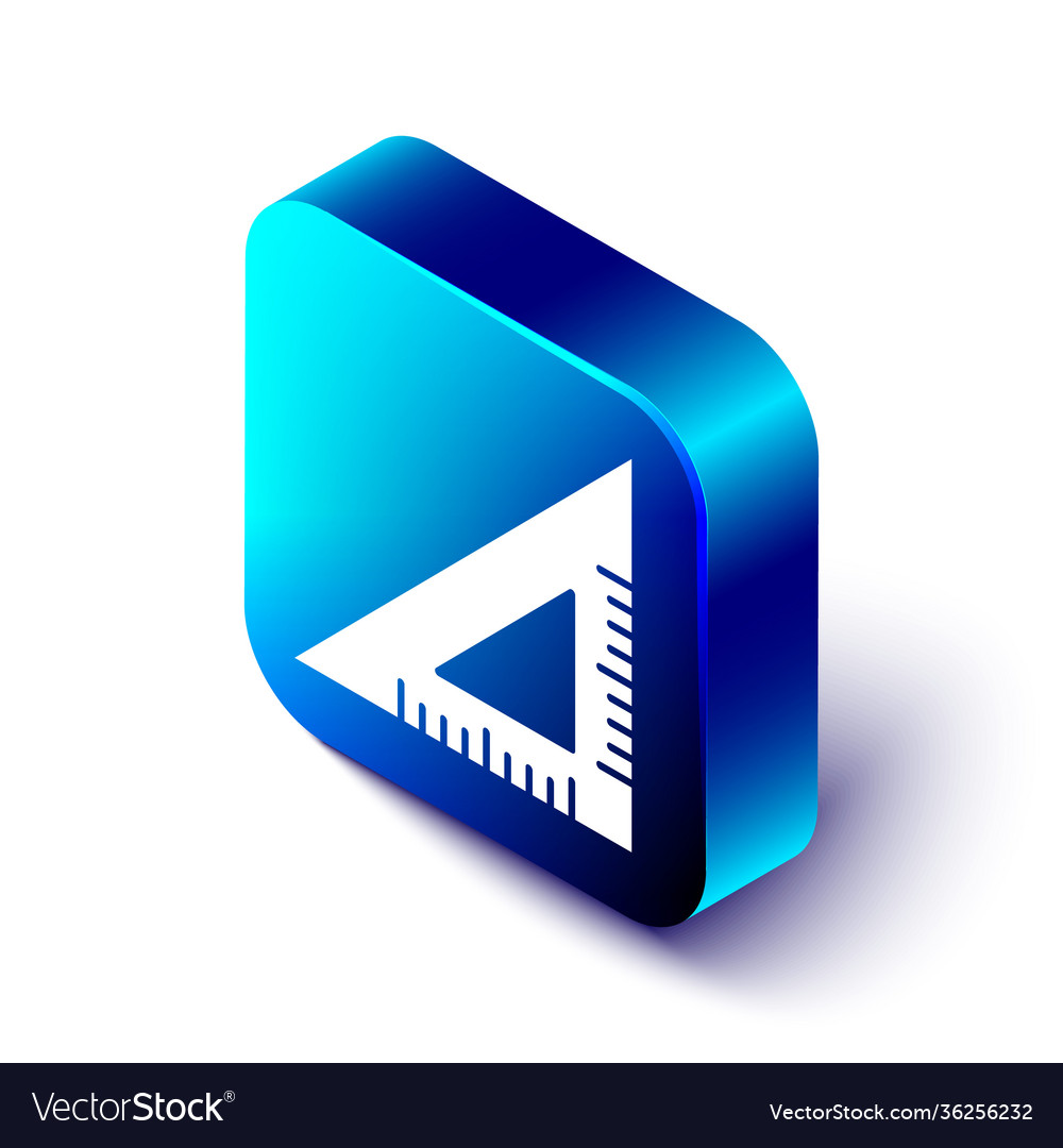 Isometric triangular ruler icon isolated on white vector image Isometric triangular ruler icon isolated on white