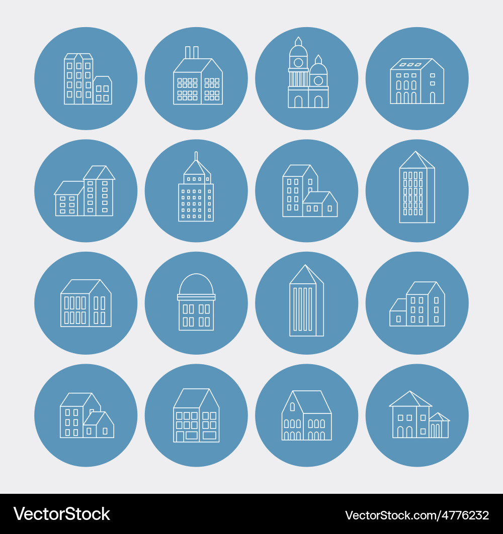 Linear building Royalty Free Vector Image - VectorStock