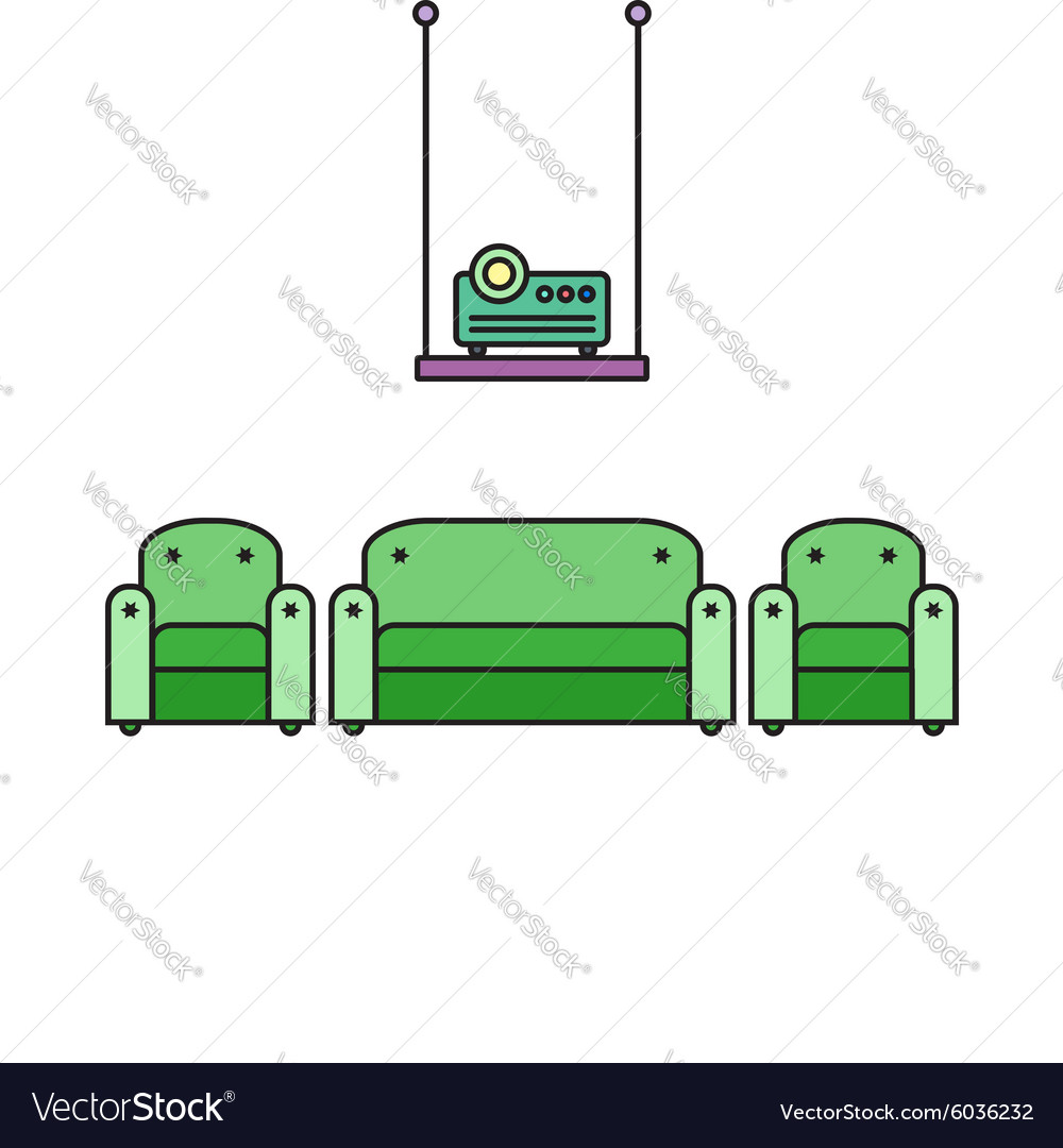 Presentation room with projector and comfortable