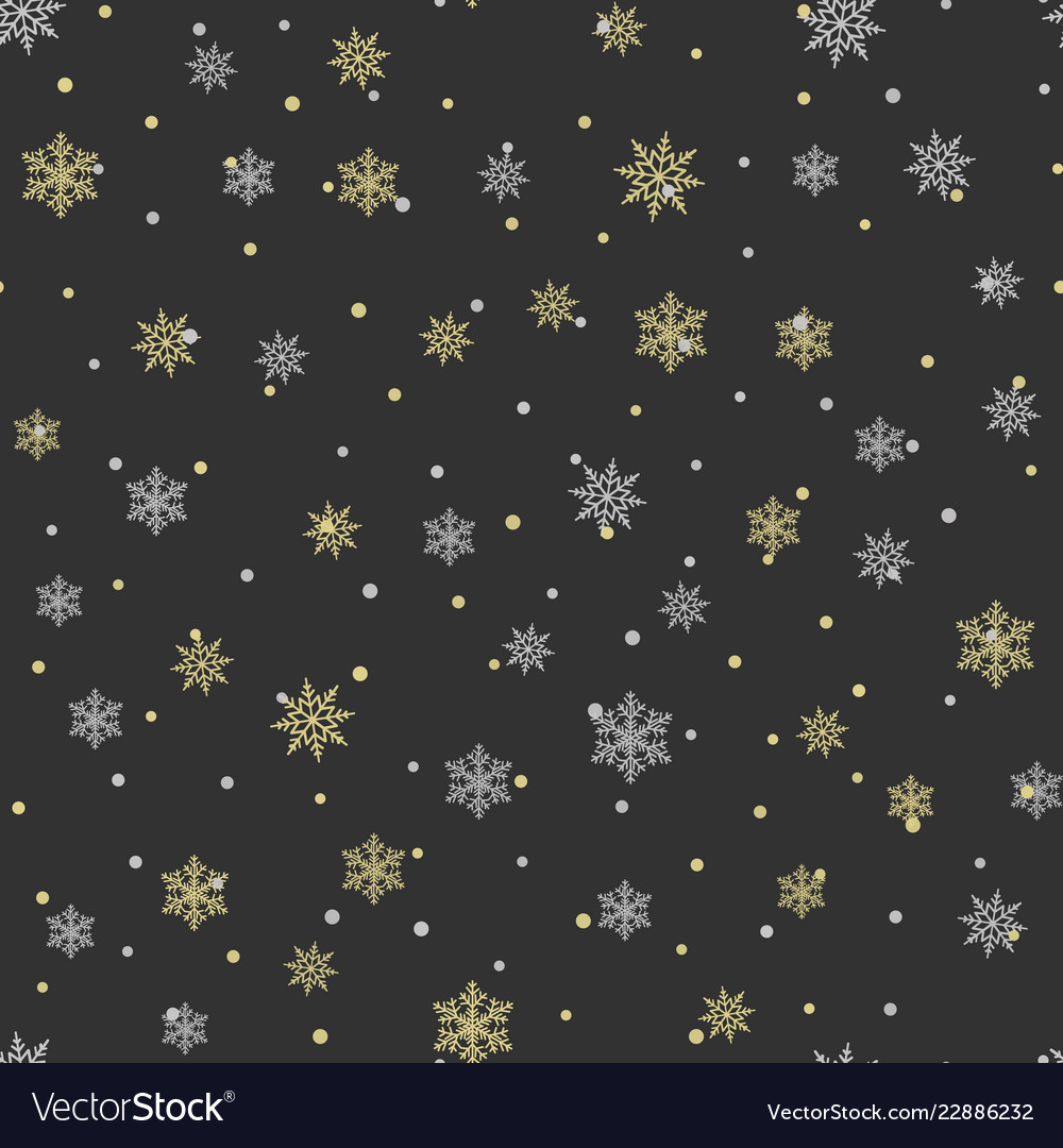 Seamless pattern with falling snowflakes vector image Seamless pattern with falling snowflakes