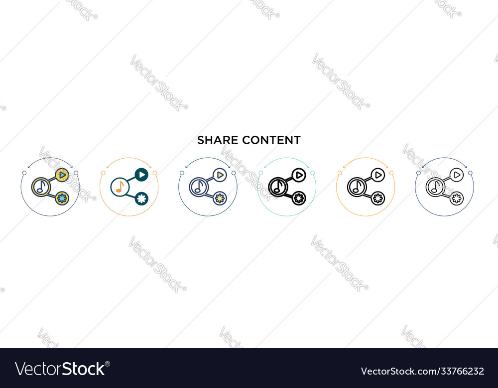 Share content icon in filled thin line outline