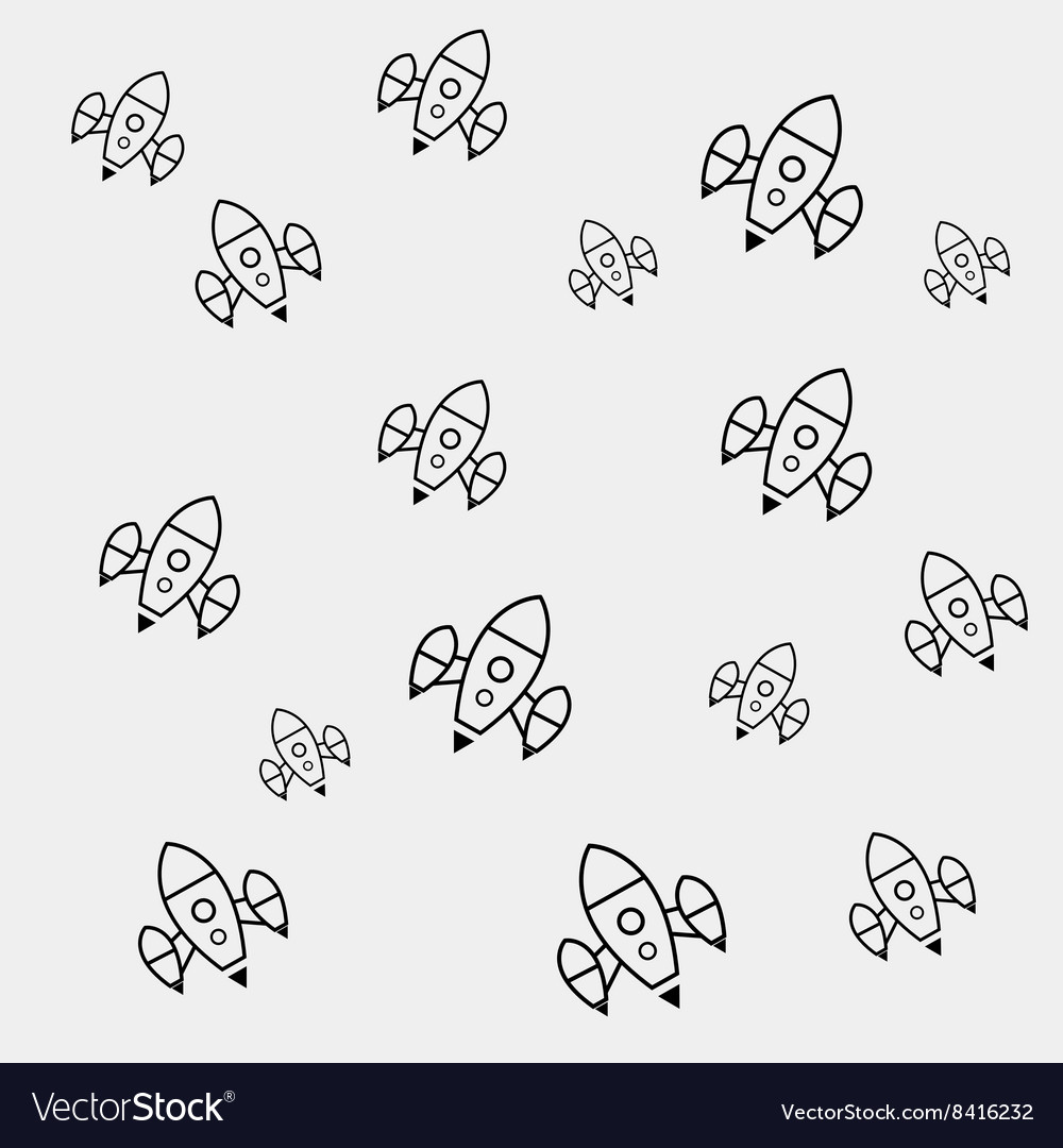 Simple pattern space rocket shuttle spaceship