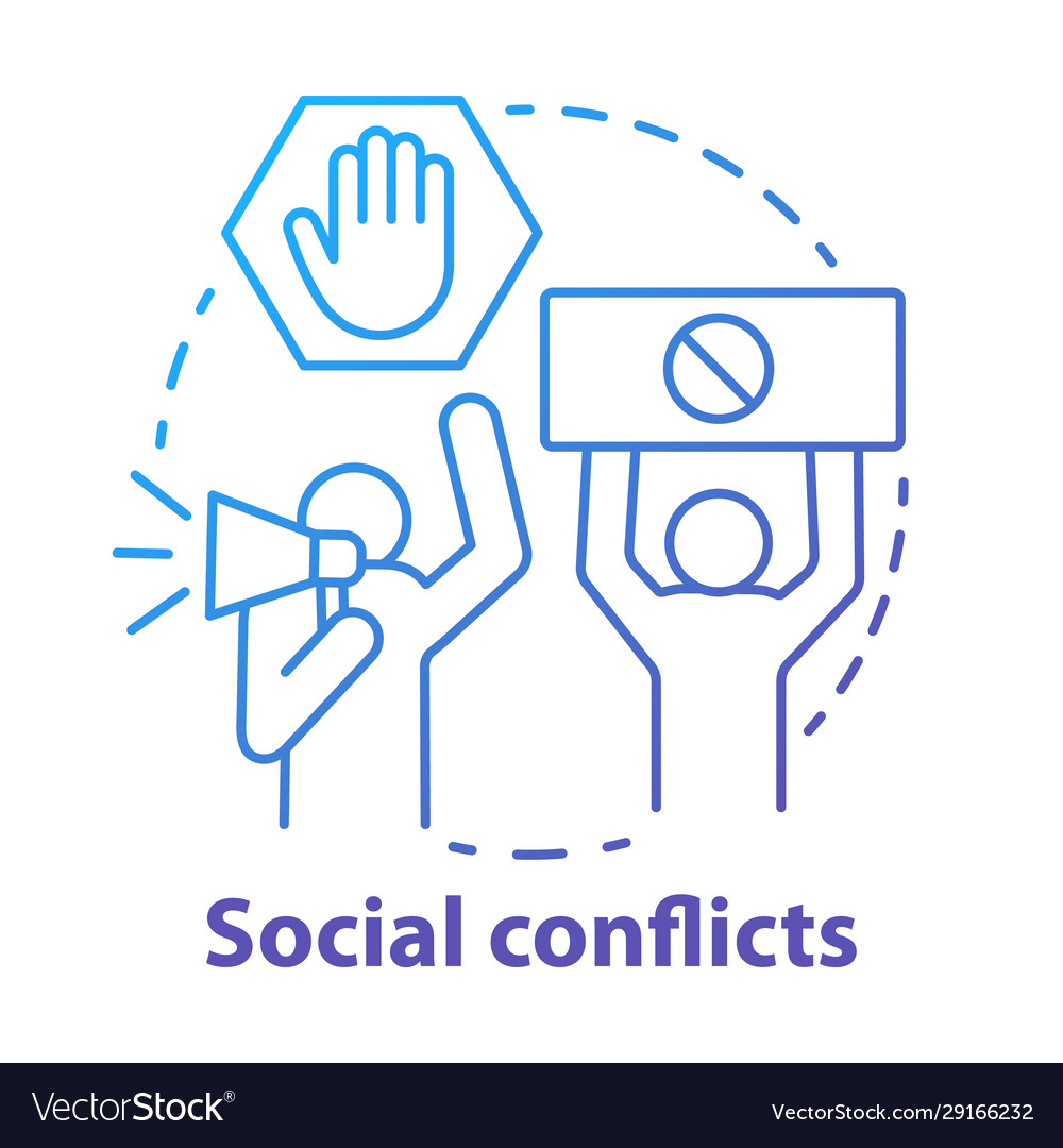 Social conflicts and disputes concept icon