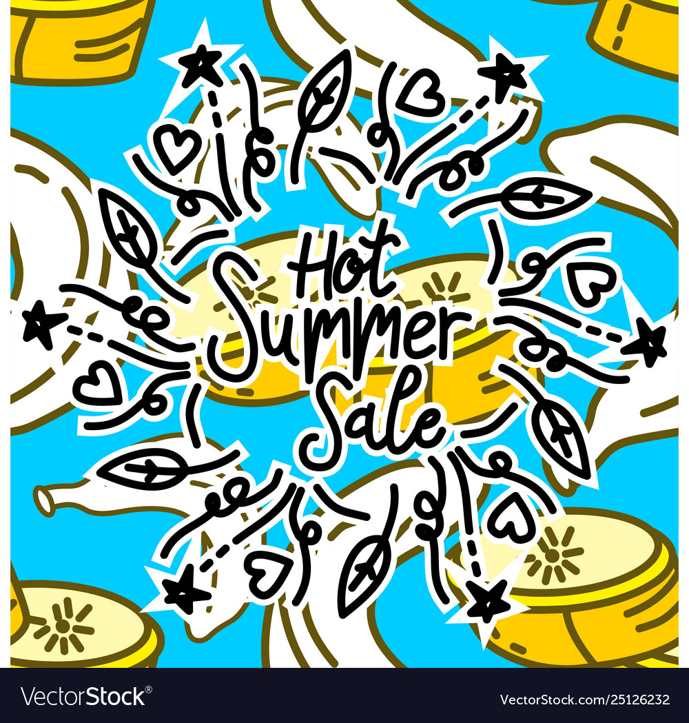 Summer frame text template background vector image Summer frame text template background