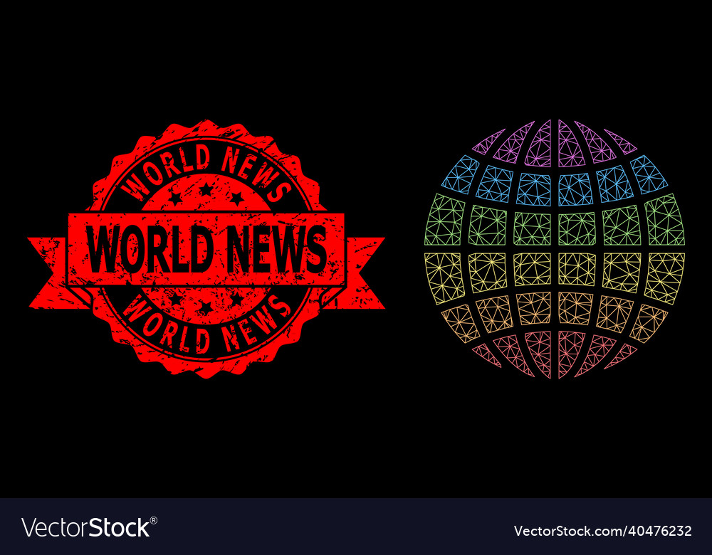 Triangulated net mesh lgbt globe picture vector image Triangulated net mesh lgbt globe picture