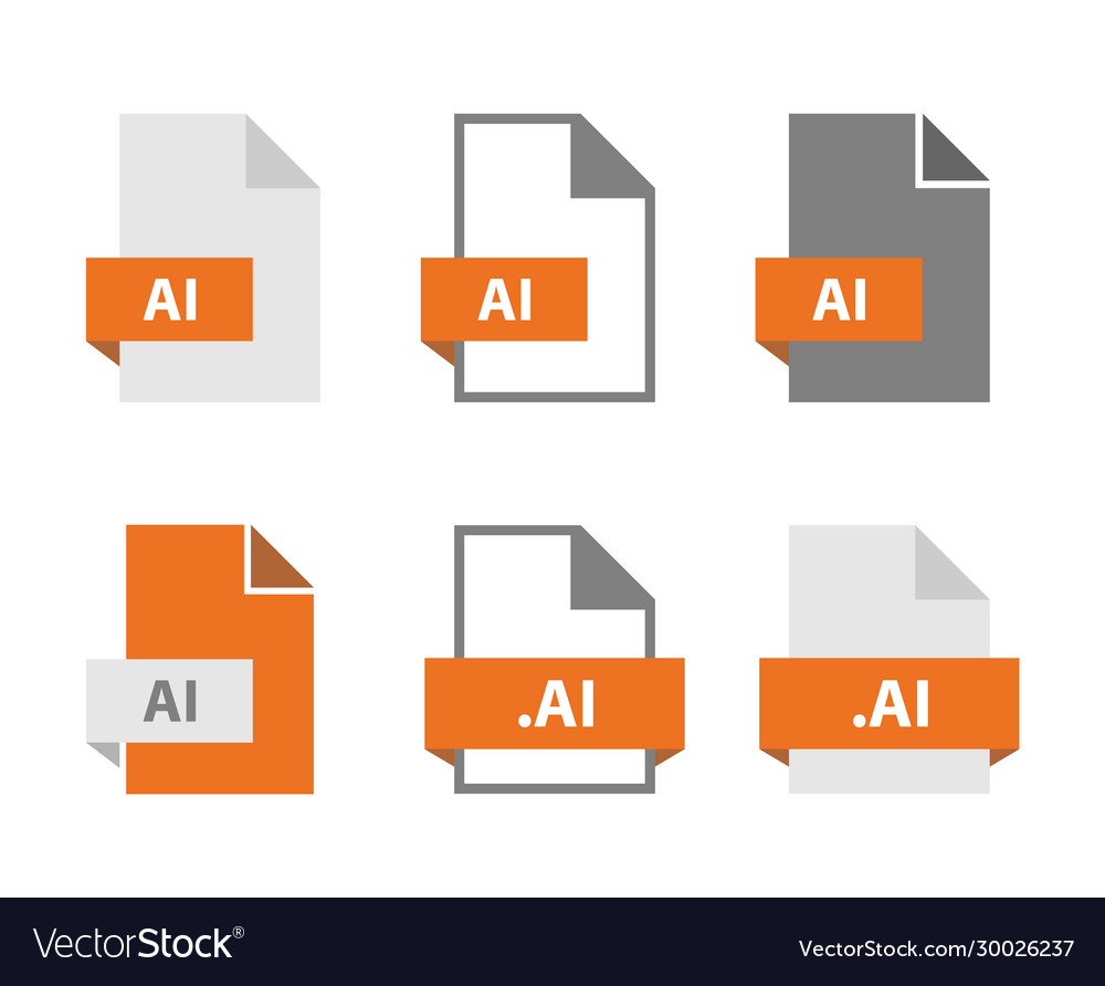 Ai Files Document Icon Set Ai File Format Vector Image