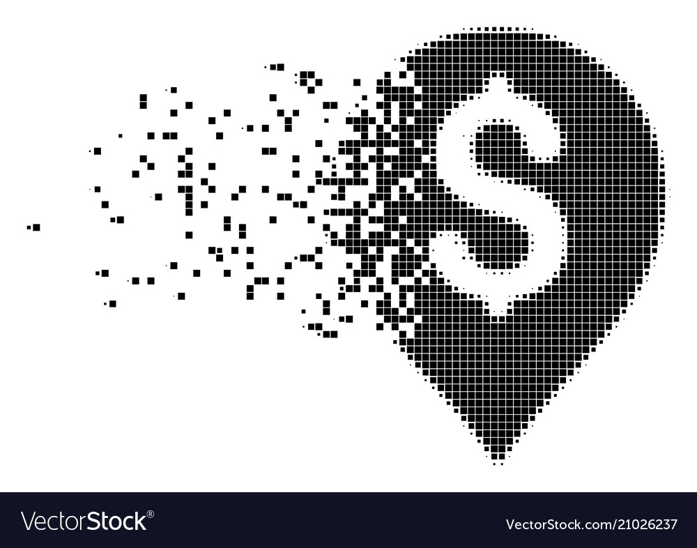 Banking map marker broken pixel icon