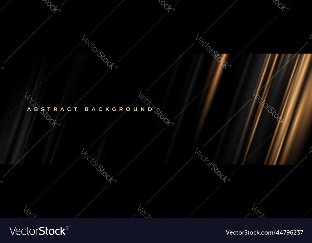 Black and gold luxury elegant wide abstract banner