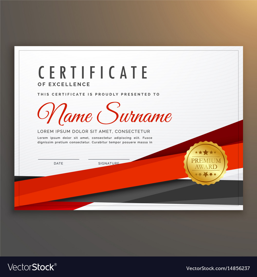 Clean modern certificate of excellence design