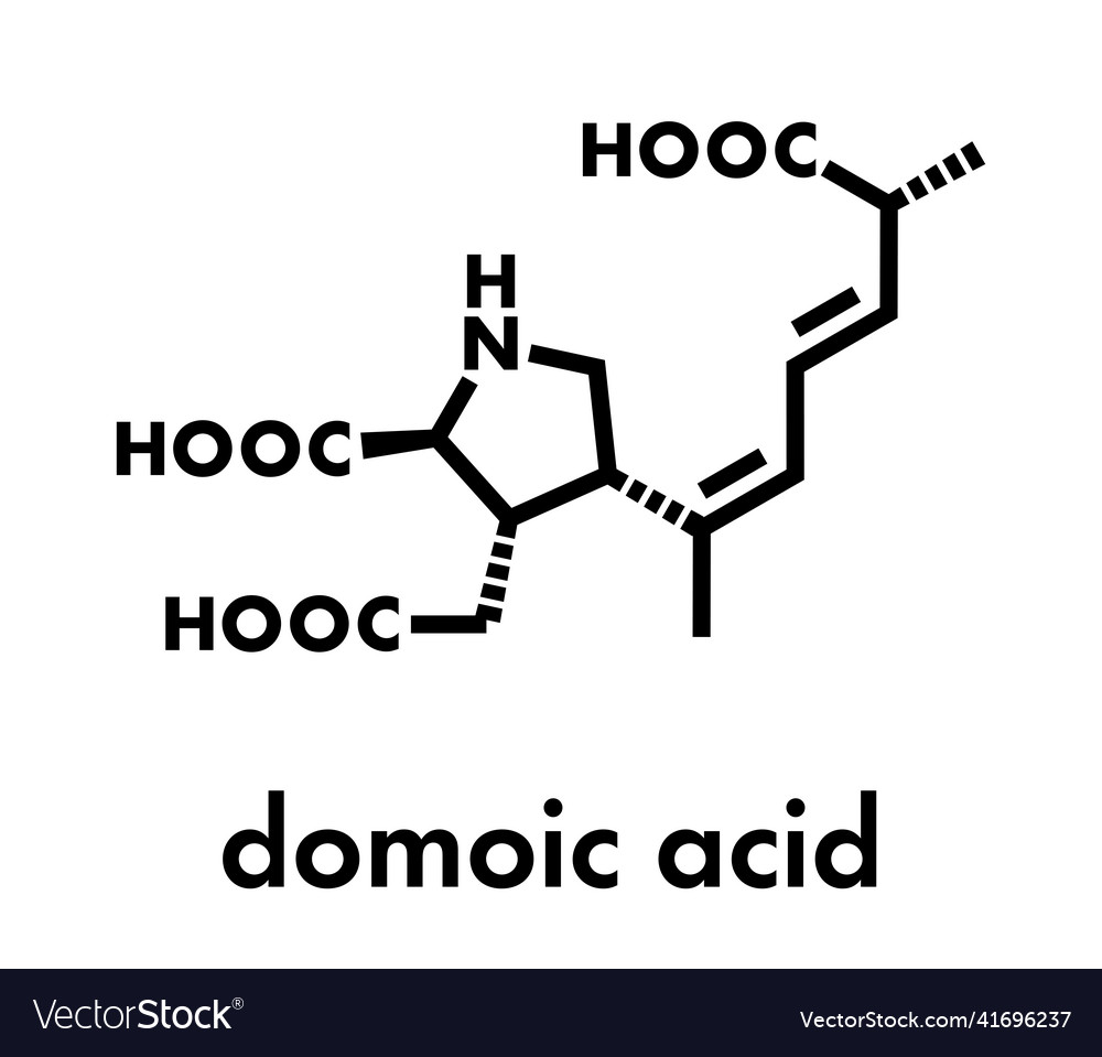 Domoic acid algae poison molecule responsible