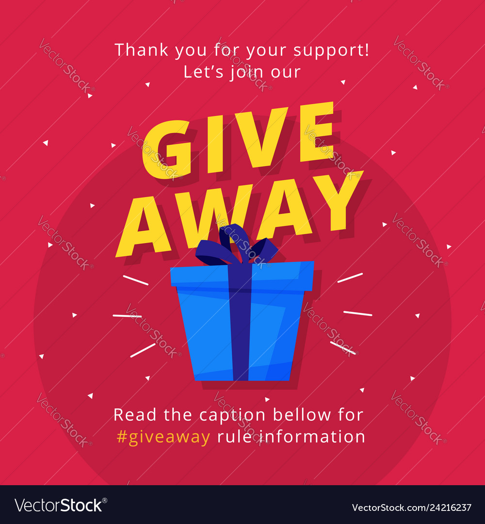 Giveaway raffle day poster design give away Vector Image