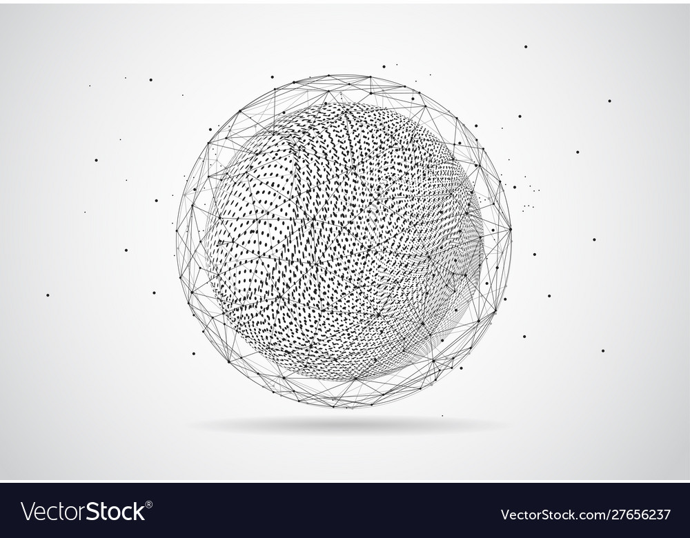 Global network connection world map point vector image Global network connection world map point