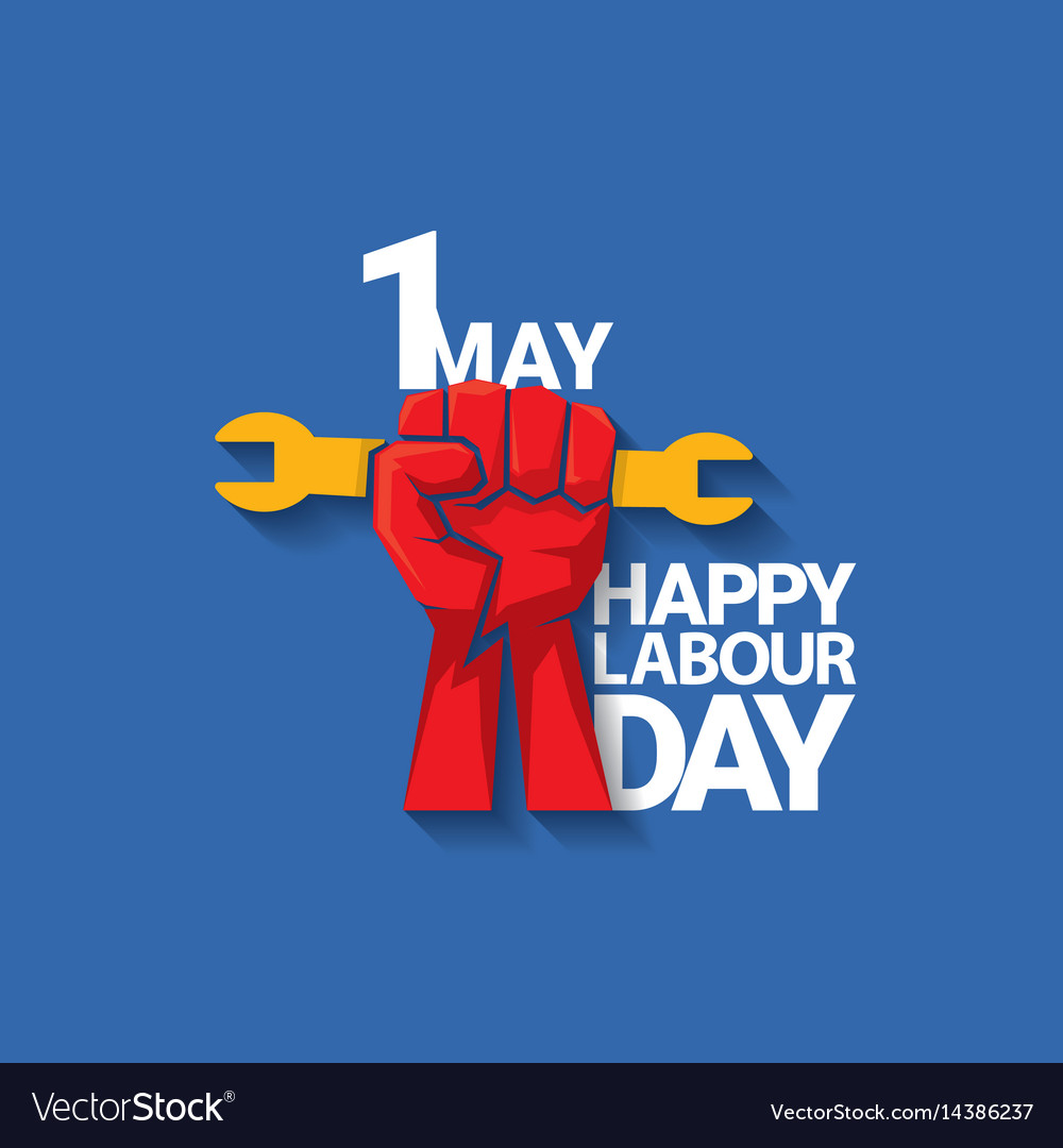 Happy labour day label Royalty Free Vector Image