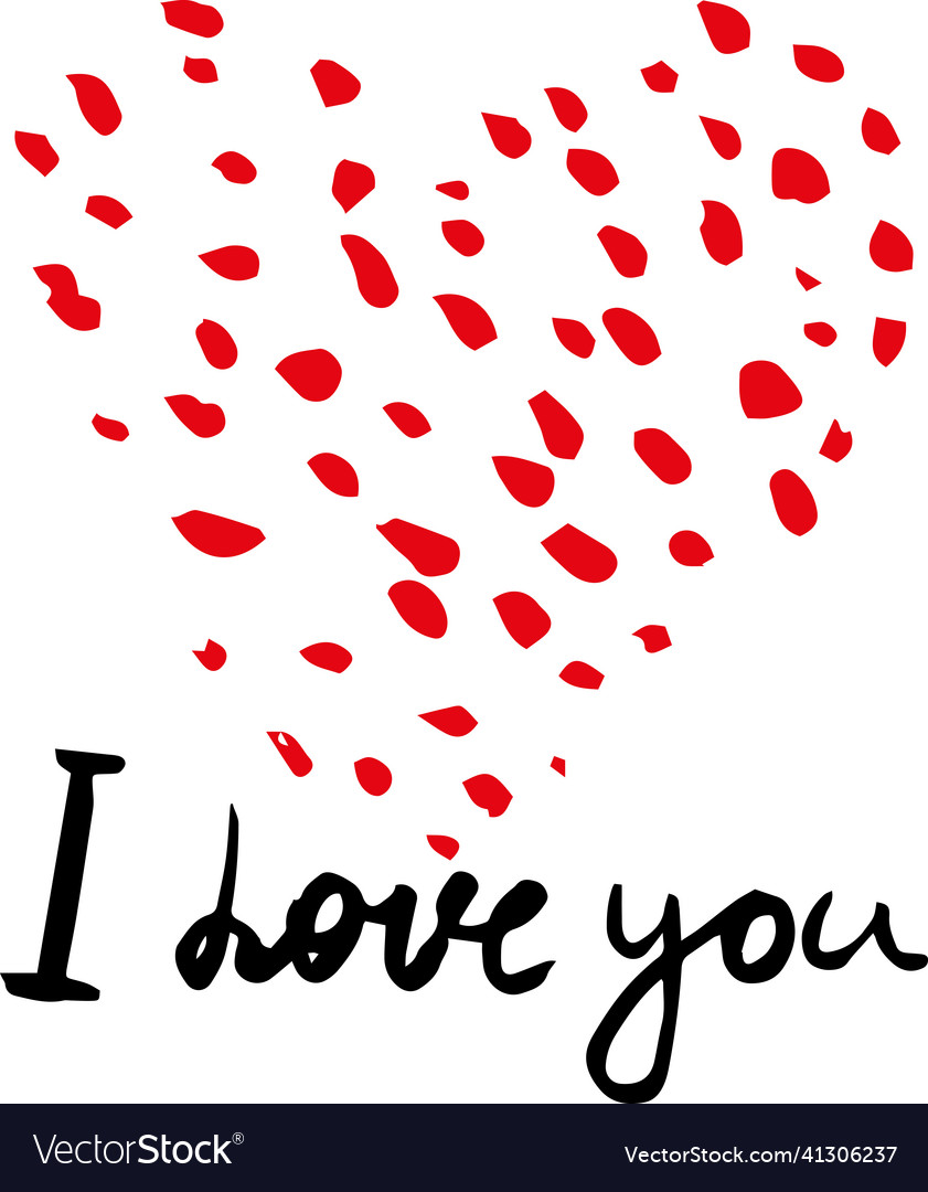 Heart hand drawn doodle sketch text i love you Vector Image Heart hand drawn doodle sketch text i love you
