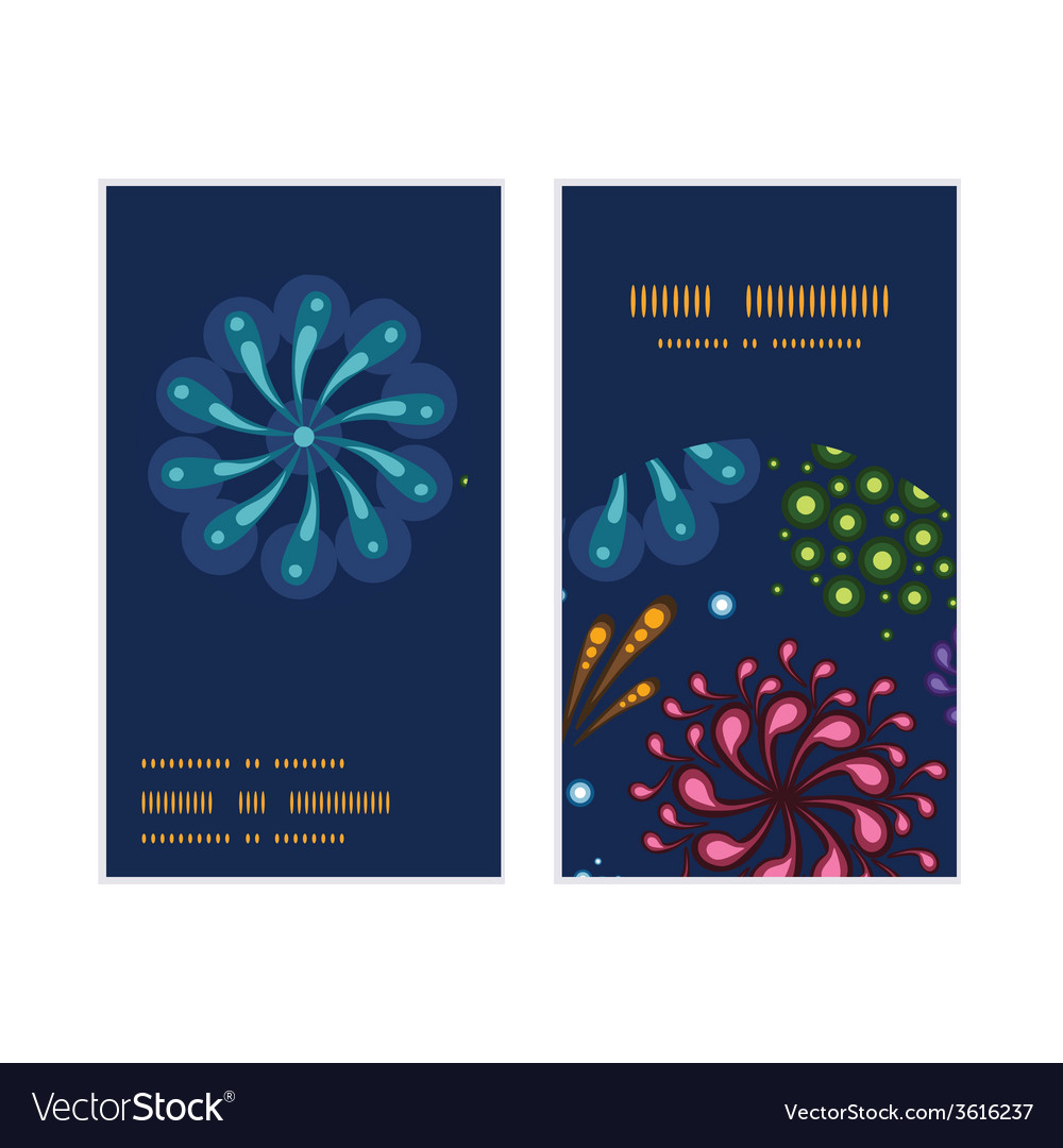 Holiday fireworks vertical round frame pattern