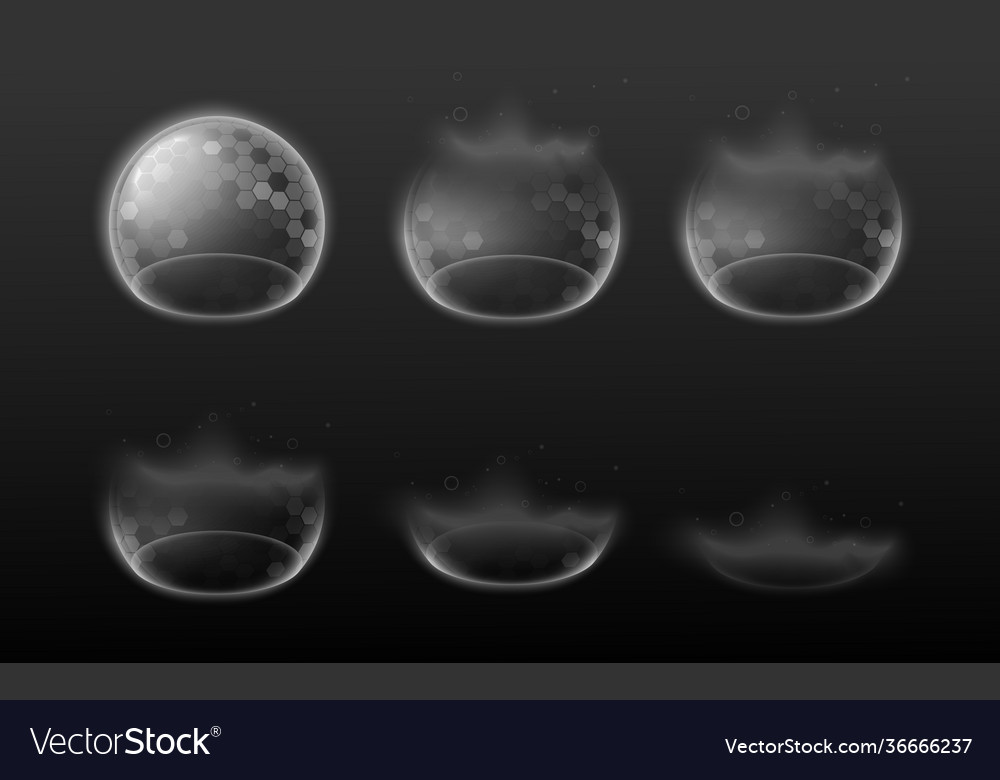 Mockups force fields whole and broken realistic