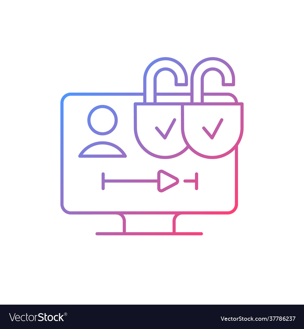 Multiple viewer profiles gradient linear icon vector image Multiple viewer profiles gradient linear icon