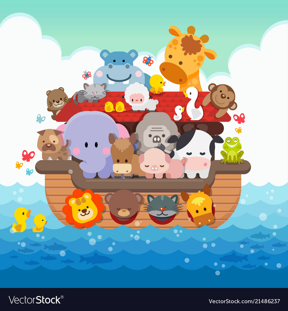 Noah ark cartoon Royalty Free Vector Image - VectorStock