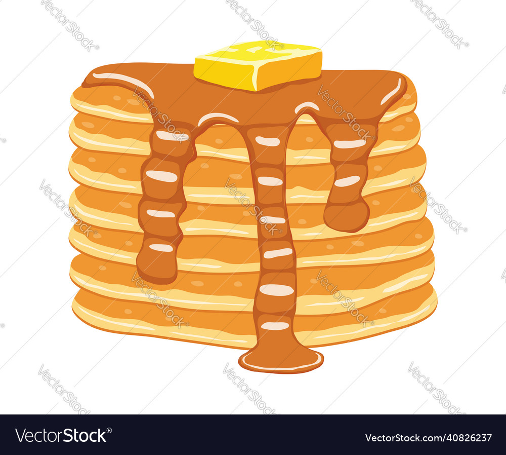 Pancake stack Royalty Free Vector Image - VectorStock