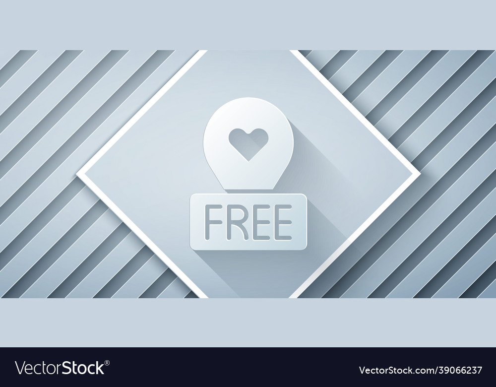 Paper cut map pointer with heart icon isolated vector image Paper cut map pointer with heart icon isolated