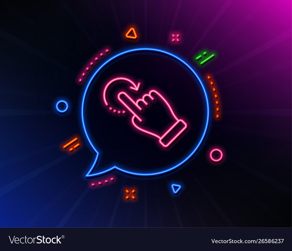Rotation gesture line icon slide arrow sign vector image Rotation gesture line icon slide arrow sign