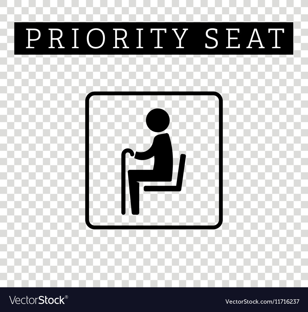 Seniors or old man sign priority seating