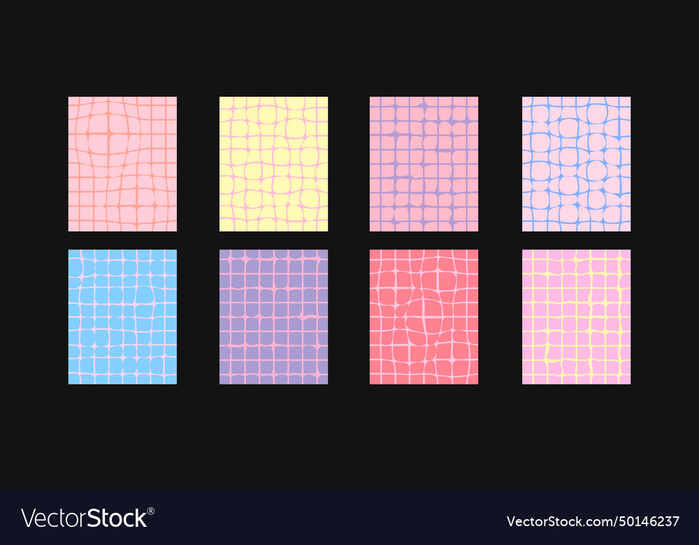 Set of groovy distorted bright patterns Vector Image Set of groovy distorted bright patterns