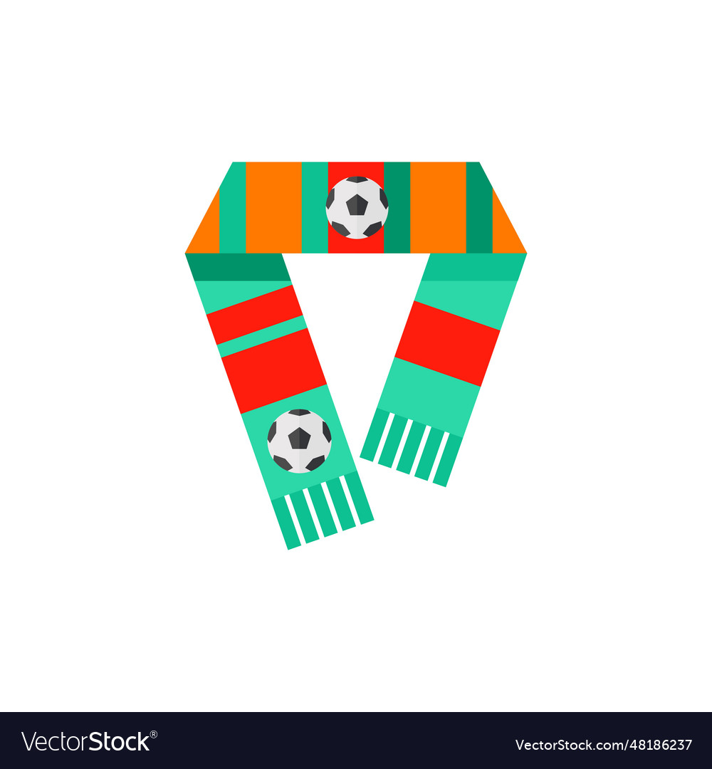 Soccer fan scarf icon Royalty Free Vector Image