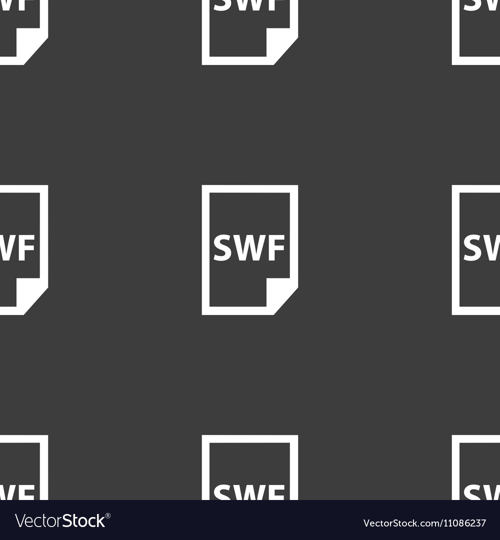 Swf file icon sign seamless pattern on a gray