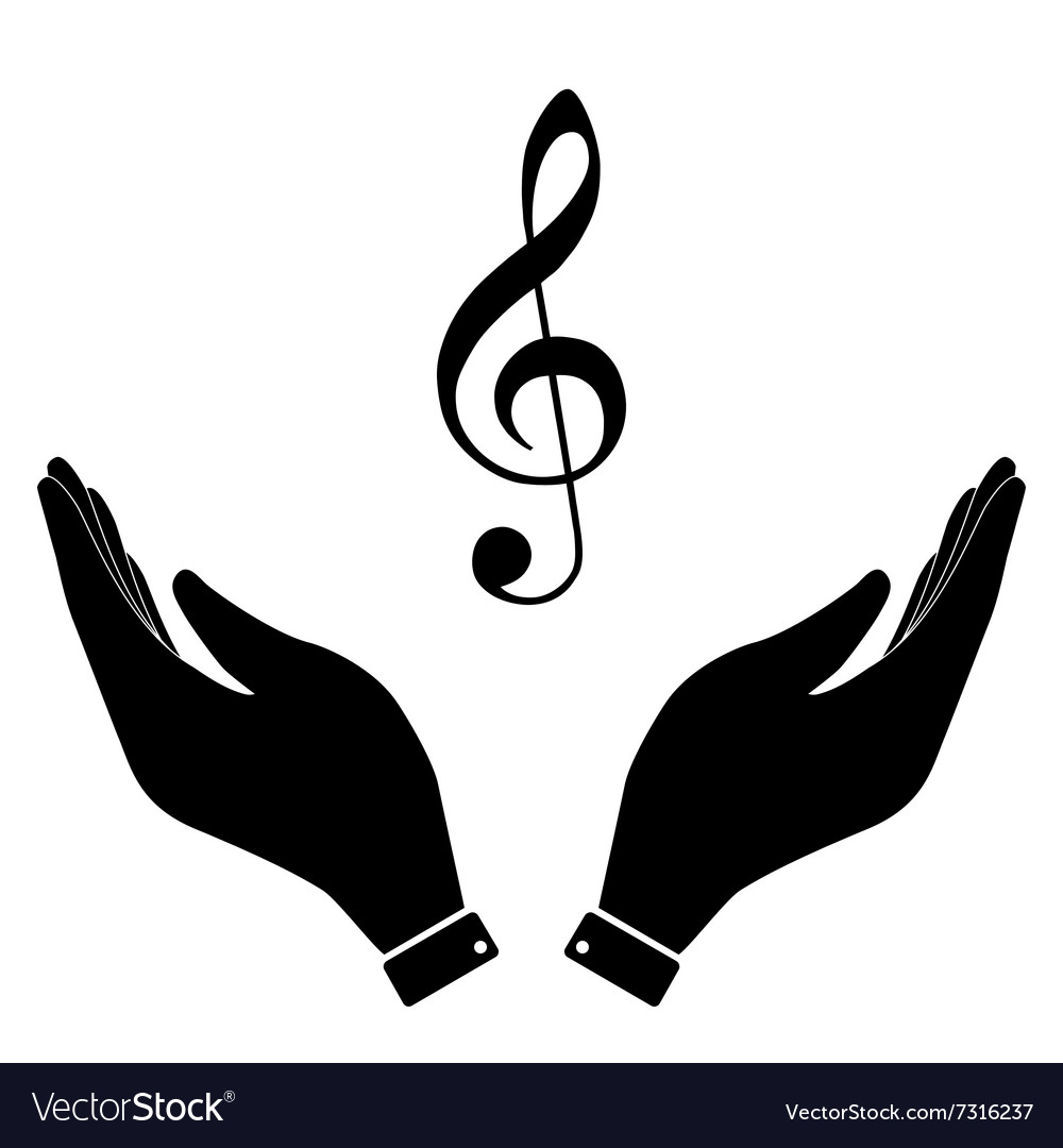 Violine clef in hand icon