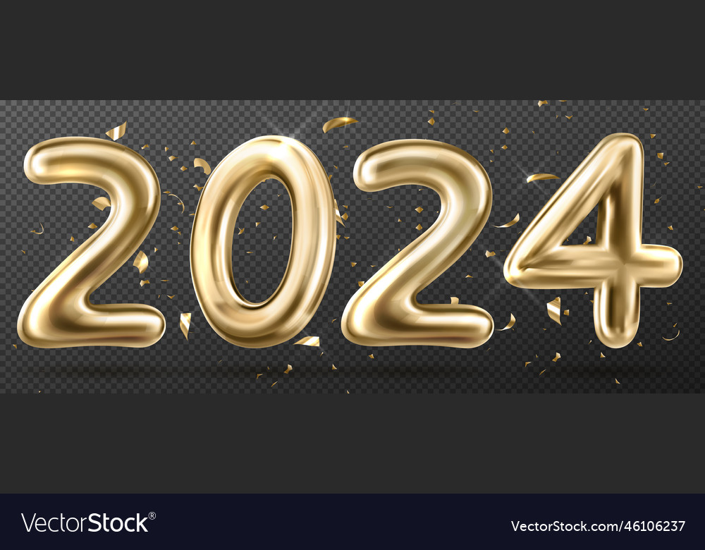 Year 2024 Golden Numbers On Transparent Background   Year 2024 Golden Numbers On Transparent Background Vector 46106237 