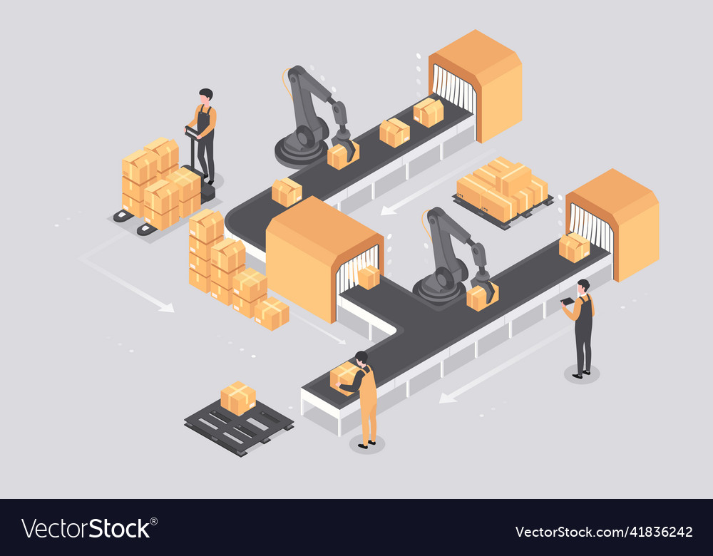 Automated lines concept vector image Automated lines concept