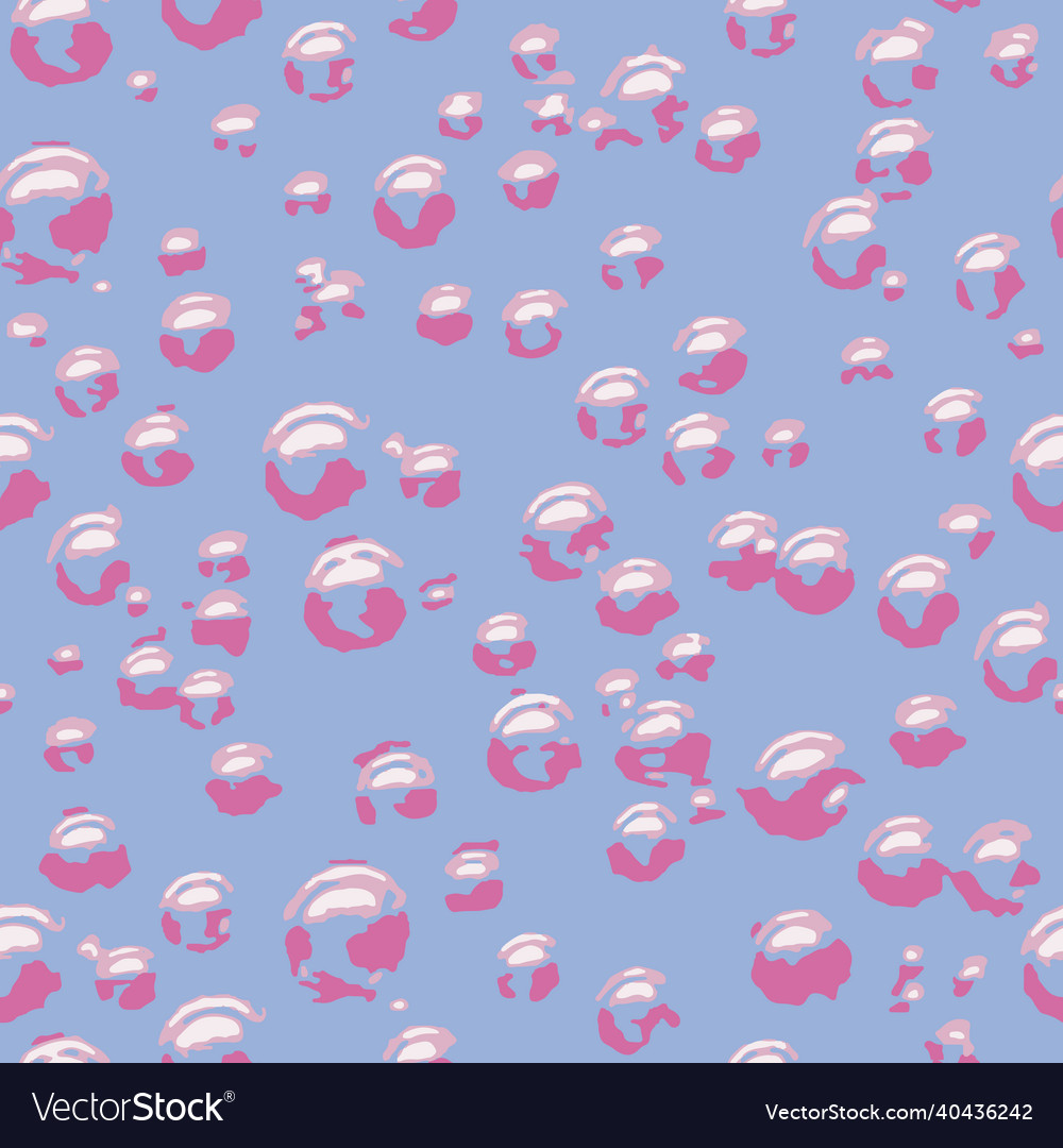 Blue and pink abstract bubbles pattern print