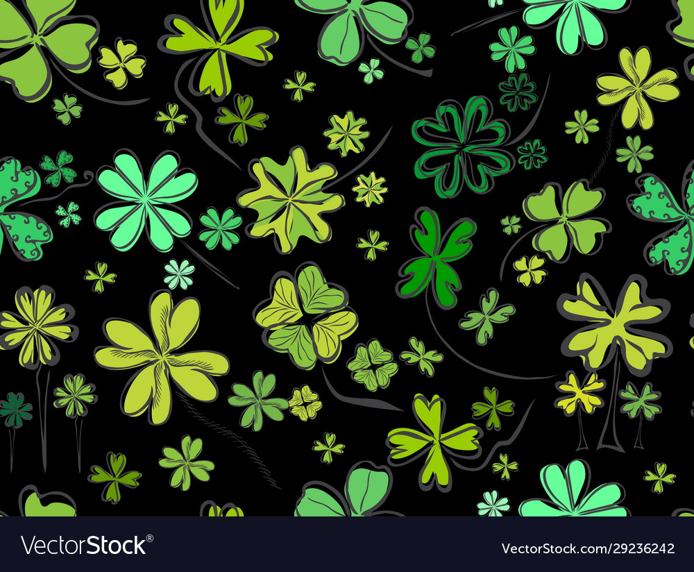 Clover seamless pattern vector image Clover seamless pattern