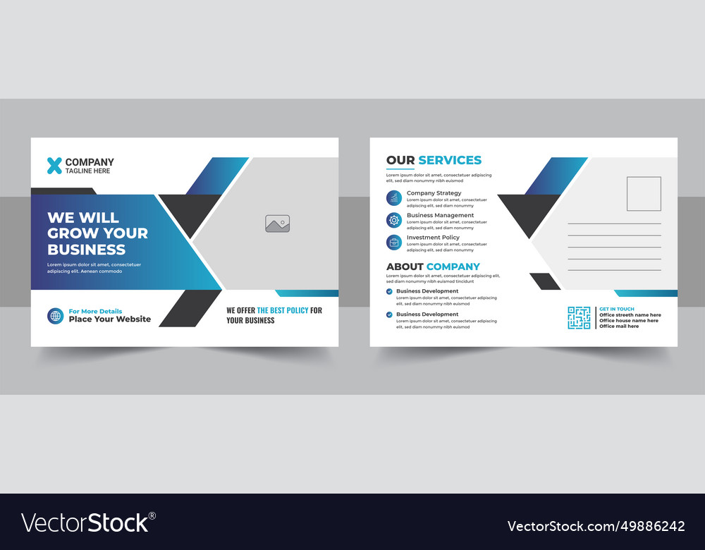 Creative modern eddm postcard design template vector image Creative modern eddm postcard design template