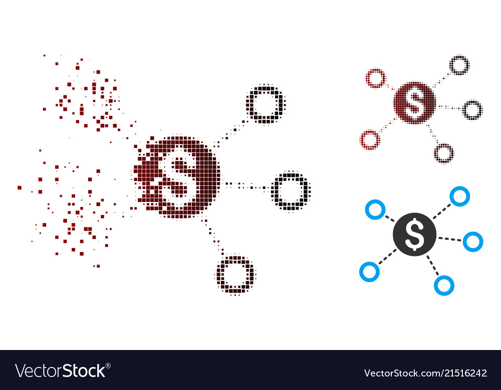 Disintegrating pixel halftone dollar network links