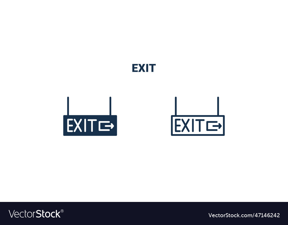 Exit icon outline and filled from