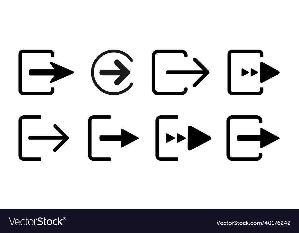Exit icon set sign in white background