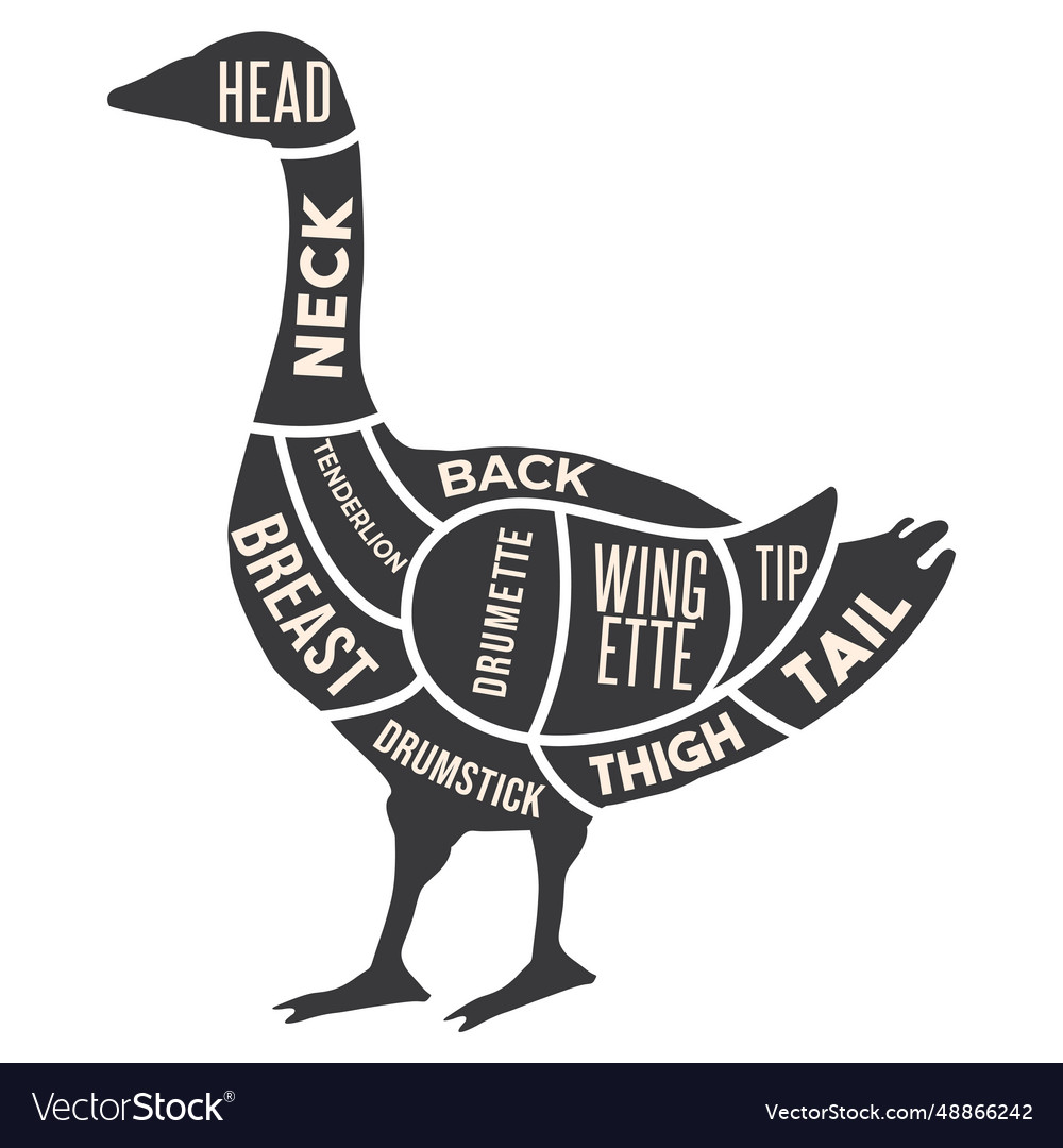 Goose meat silhouette Royalty Free Vector Image