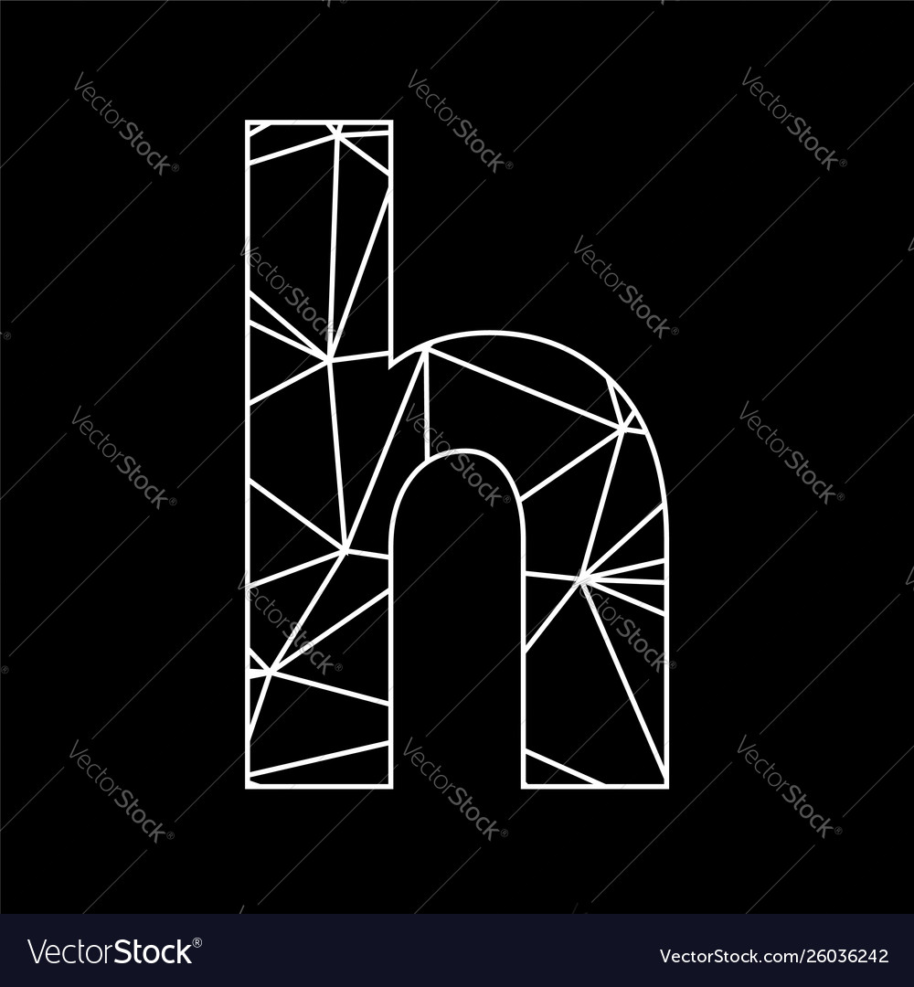 H geometric triangle blockchain font vector image H geometric triangle blockchain font