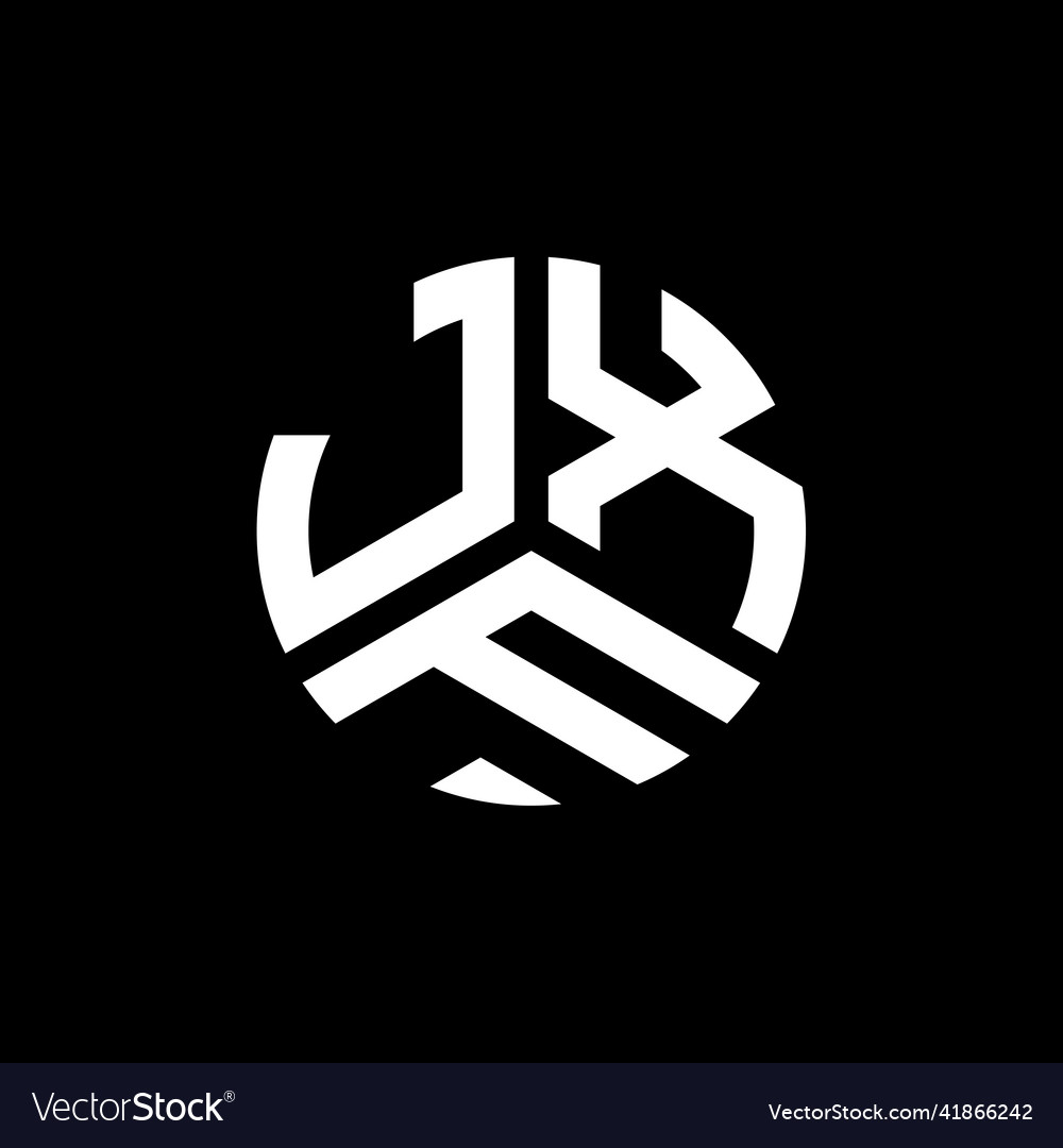 Jxf letter logo design on black background